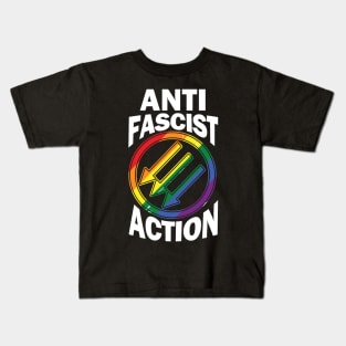 Pround LGBT Anti Fascist Action Gift Antifa Logo Kids T-Shirt